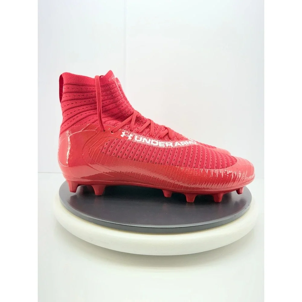 Under Armour‎ UA Highlight 2 MC Mens Size 12.5 Red Knit Football Cleats NEW